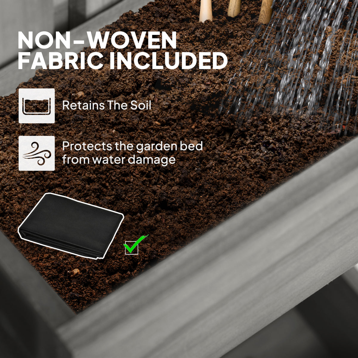 Outsunny Wall-mounted Wooden Garden Planters with Trellis, Drainage Holes and 3 Planter Boxes for Patio, Grey