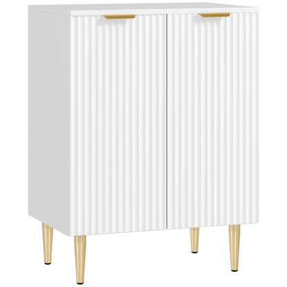 HOMCOM Sideboard Buffet Cabinet, Modern Kitchen Storage Cabinet with Adjustable Shelf and Metal Legs, White