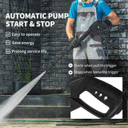 Outsunny 2200W High Pressure Washer, 170 Bar Pressure Washer with Adjustable Nozzle and 6M Hose, 32W x 32D x 80H cm Green