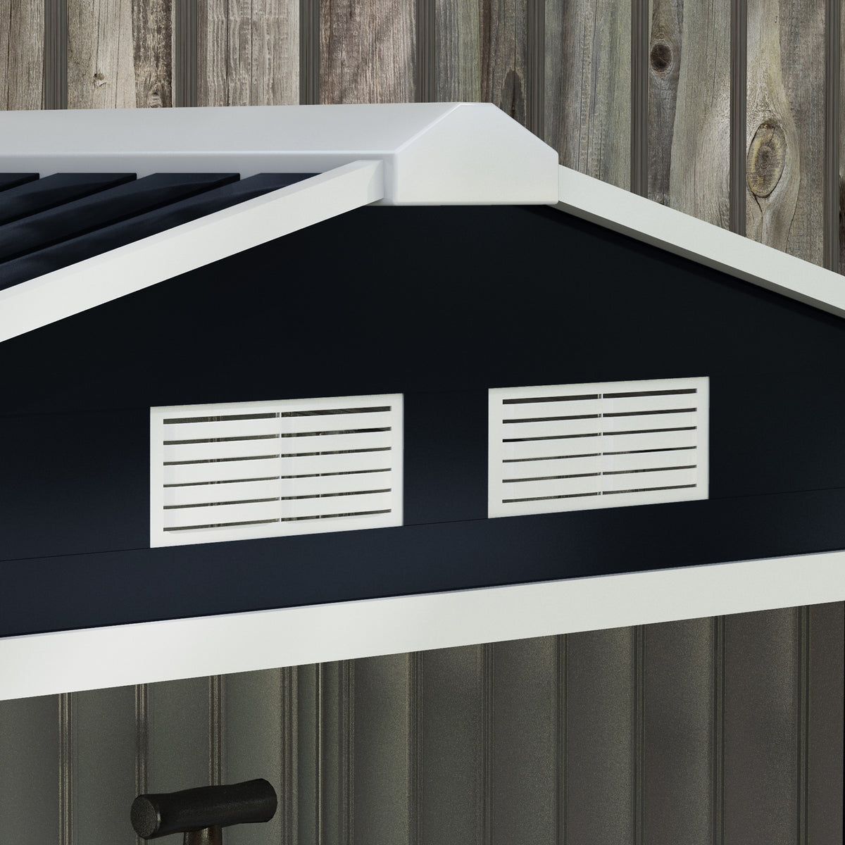 Outsunny 7 x 4ft Weatherproof Shed, Outdoor Bike Storage Shed with Ventilation Slots, Foundation Kit and Lockable Double Doors, Dark Grey