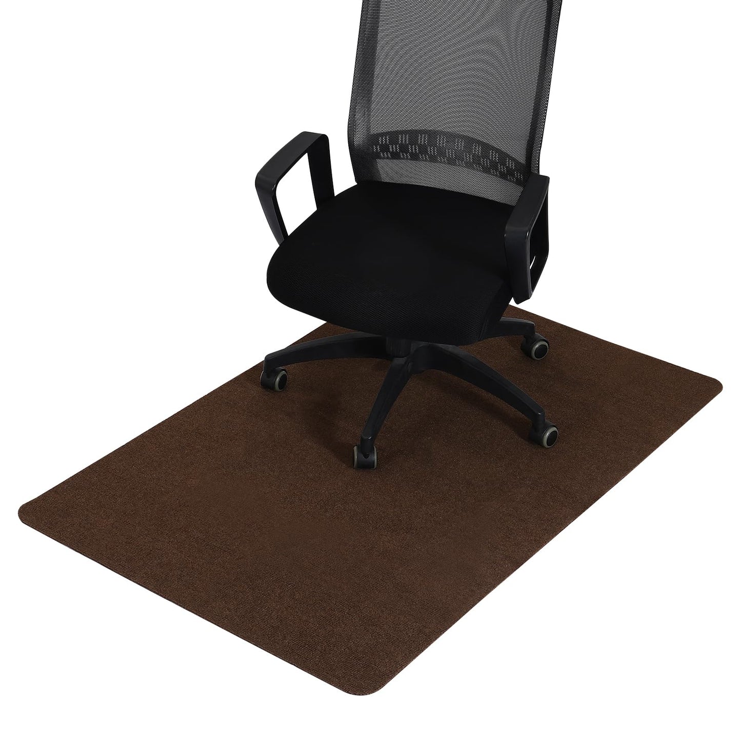 PATIKIL 90 x 140cm/(55" x 35") Office Chair Mat, Multi-Purpose Desk Carpet Floor Mats for Rolling Chairs for Hardwood Floors (Coffee)