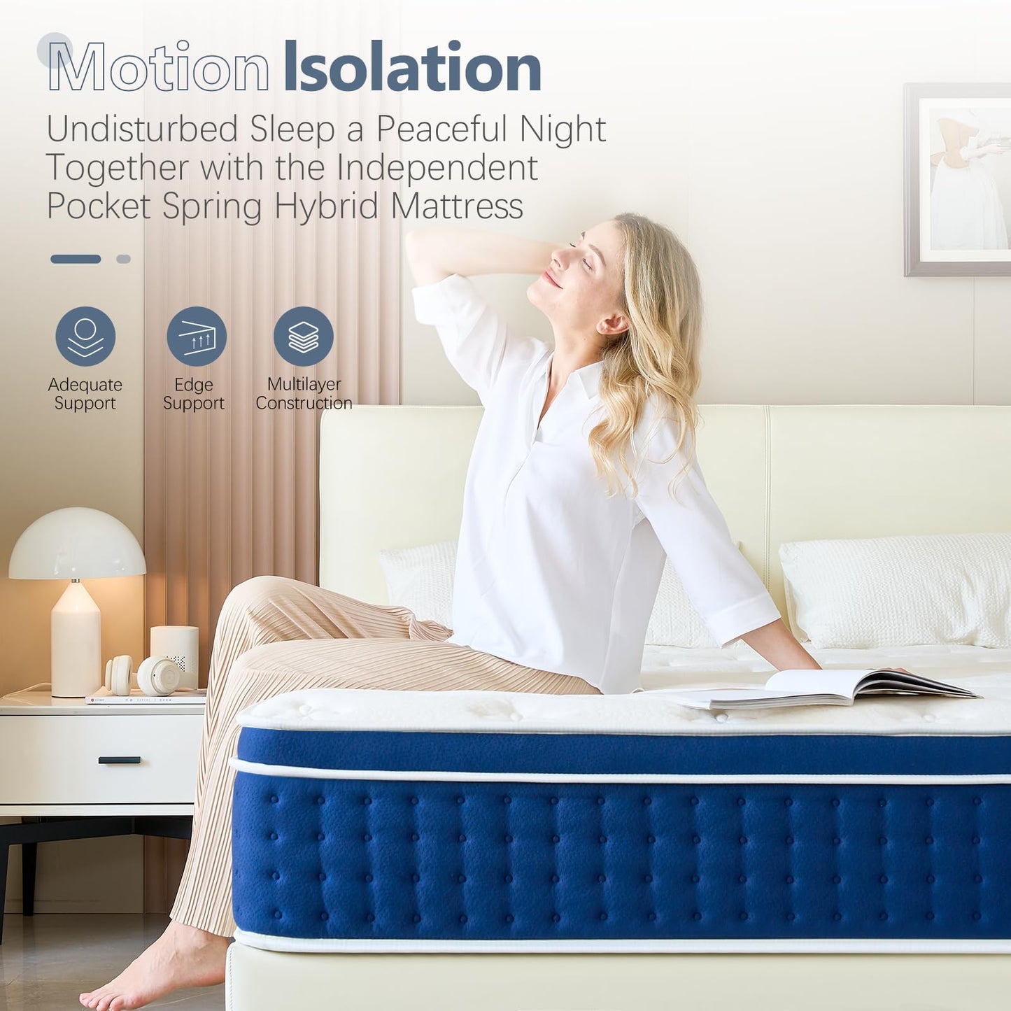 Bednew Double Mattresses 31cm, 12.2 Inch Innerspring Hybrid Mattress Double 4FT6 with Breathable Foam and Pocket Spring For Cool Comfort Sleep