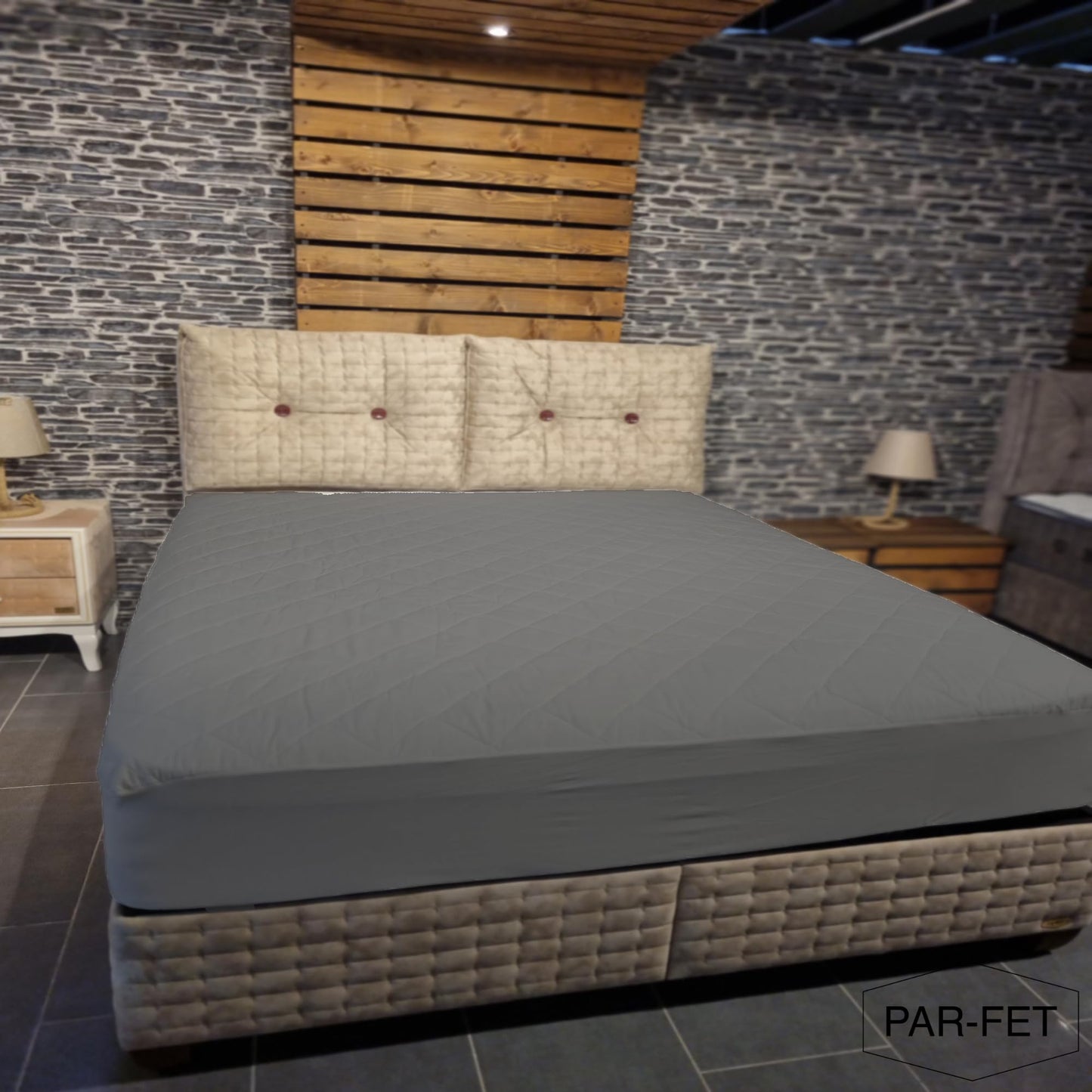 Cotton Mattress Protector, Waterproof, Quilted with Anti-Allergic, Anti Dust Mite, Soft and Quiet, Breathable (Grey, 90 x 190 cm)