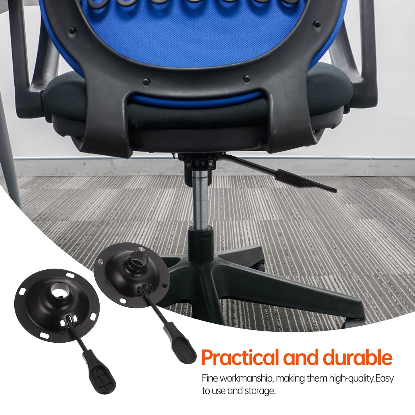 NUOBESTY Chair Chassis Round Tray 9.84 in Swivel Chair Bracket Metal Base Plate Replacement Accessories for Office Seating and Home Use