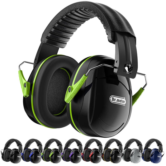 Dr.meter Ear Defenders Adults, SNR 31dB Noise Reduction Earmuffs with with Adjustable Headband Double Layers Hearing Protection for Gardening Yard