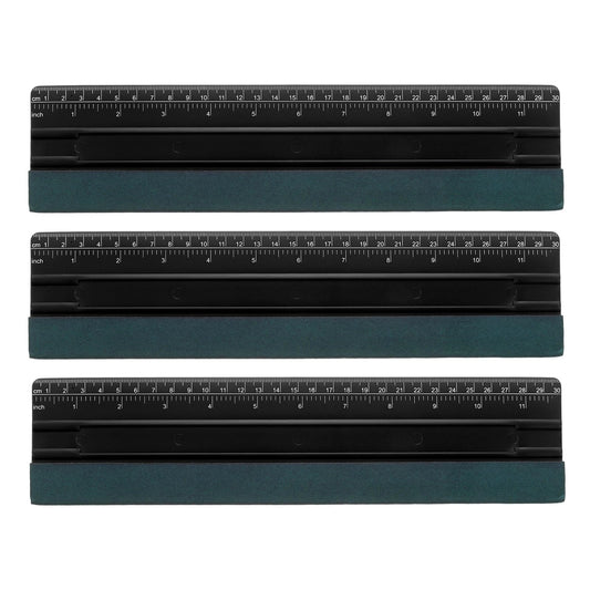 sourcing map 3pcs Vinyl Wrap Squeegee 11.8" Felt Edge Wrap Scraper with Ruler Vinyl Squeegee Window Tint Tool for Decal Wallpaper Window Car Wrapping,