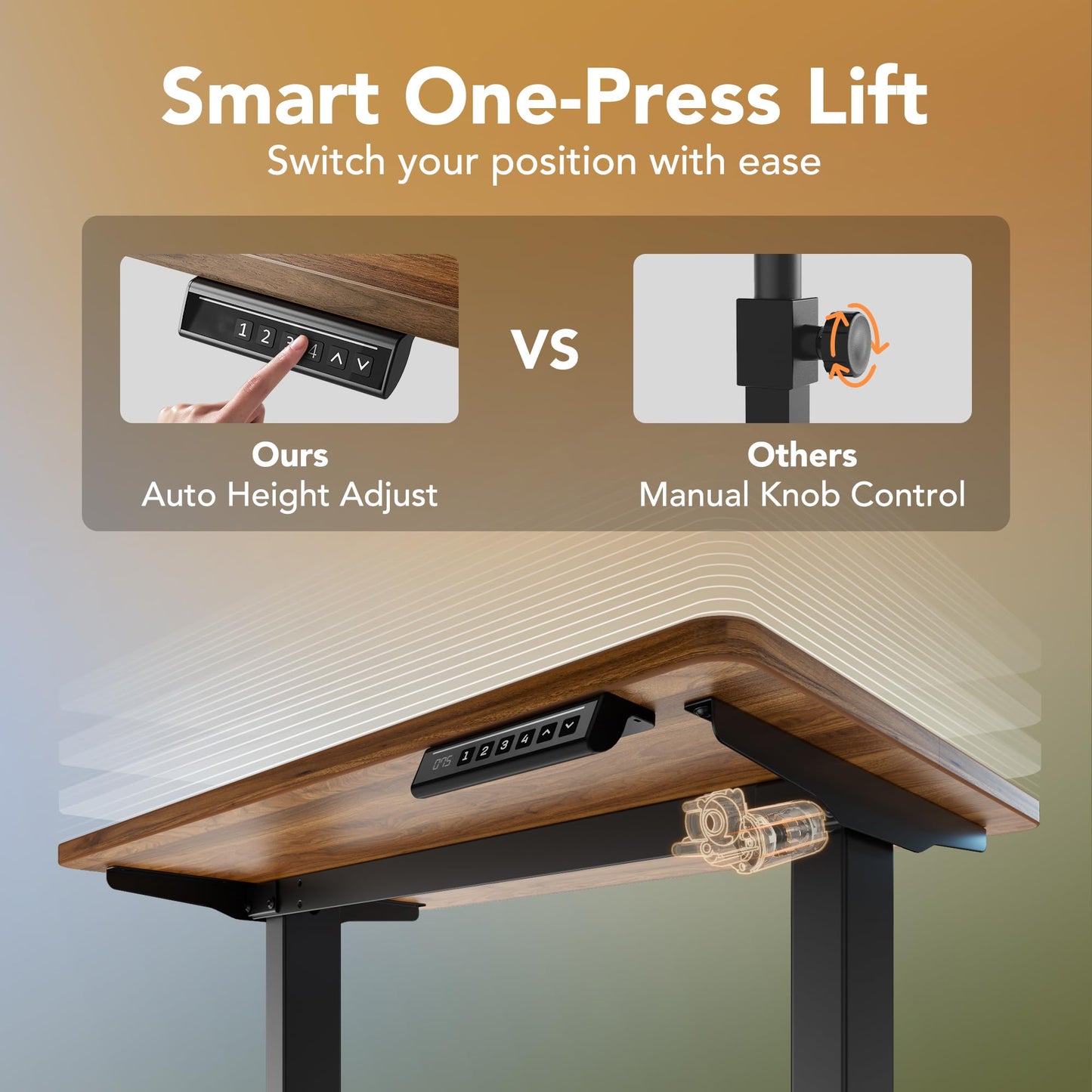 HUANUO Standing Desk 160x80cmcm mit 4 Memory height settings