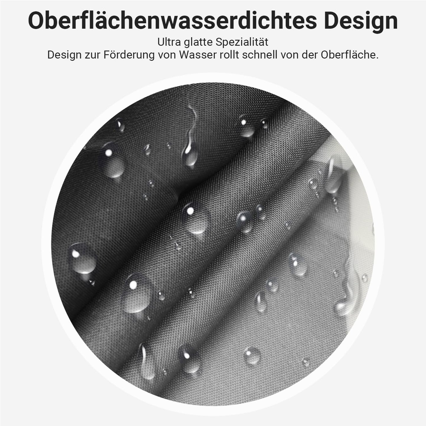 Shower Curtain 120 x 200 cm Gradient Black Water Drops, Weighted Hem, Anti-Mould Textile, Water-Repellent