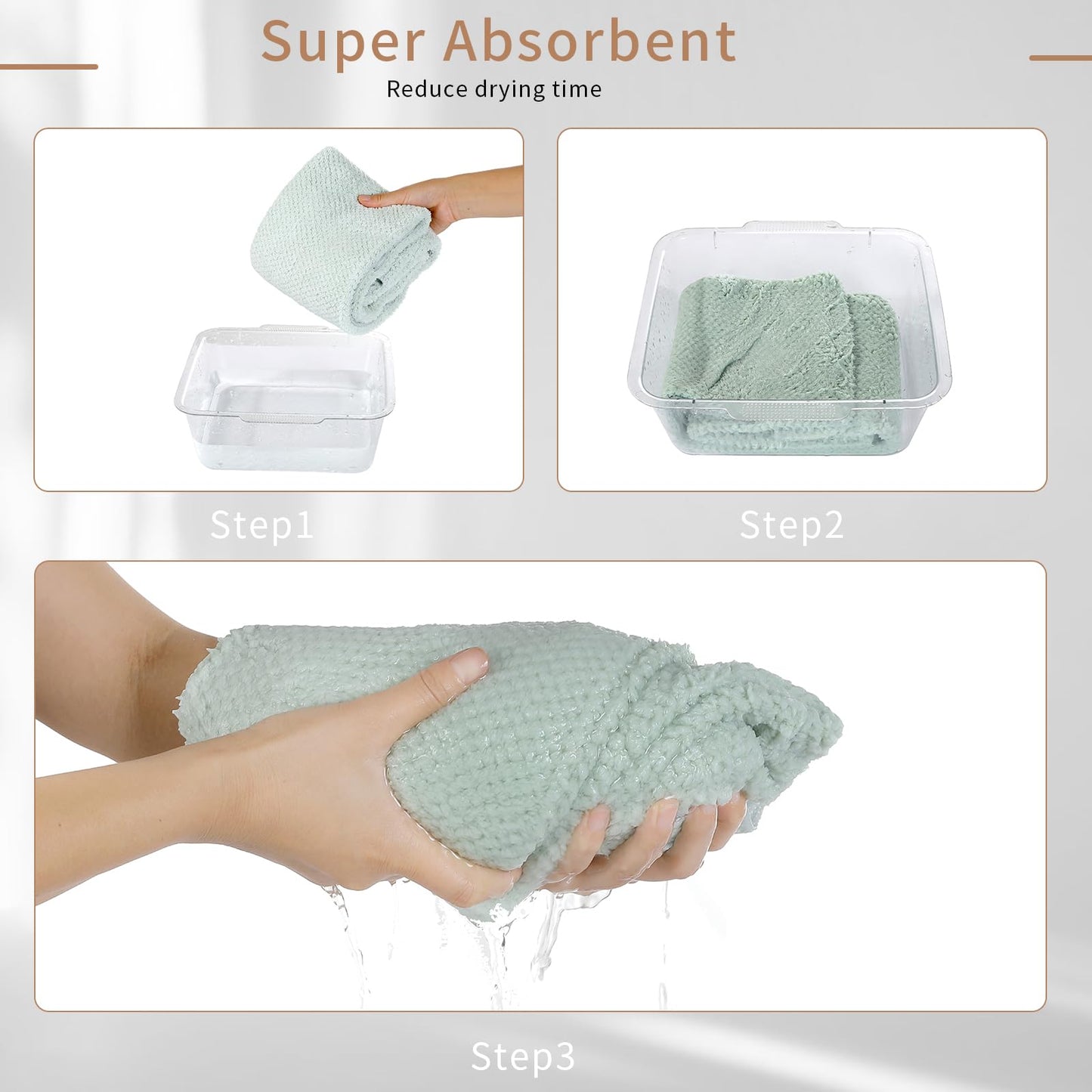 Laojbaba Microfiber Hair Quick Dry Towel Ultra Absorbent Drying Towel for All Hair Types 20X40inch Grey (1pcs)