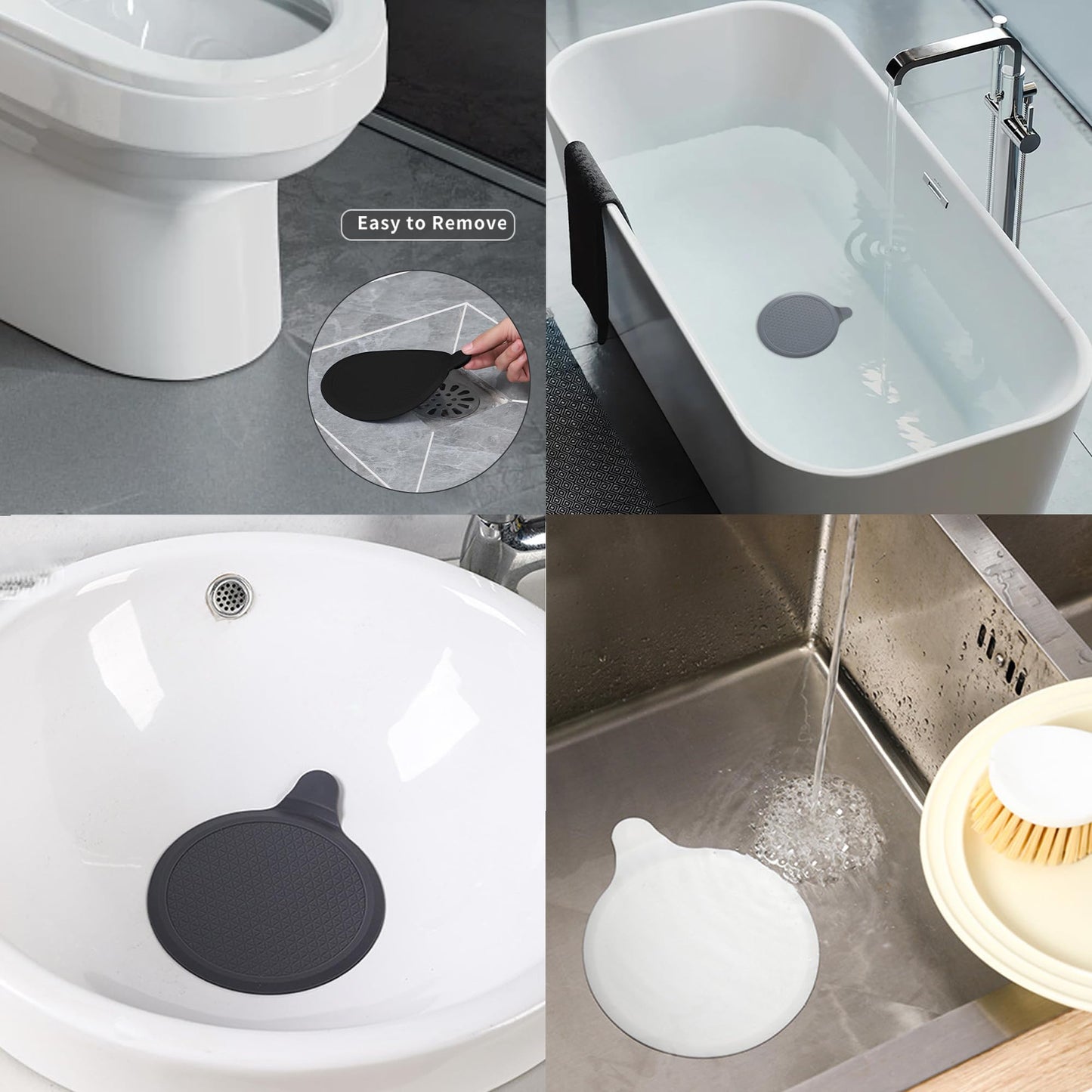Dekukar 2 Pack Silicone Bathtub Stopper Bath Tub Sink Plug 6 inch/15cm