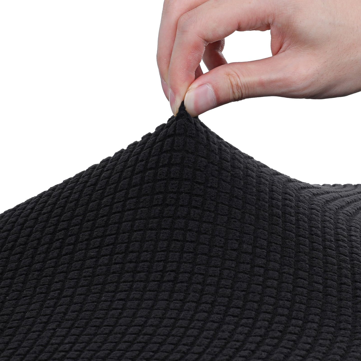 Exircy Office Chair Seat Cover, Stretchable Removable Washable Desk Chair Cover Black Elastic Chairs Seat Slipcovers with Tie Straps 17.7"-21.7"