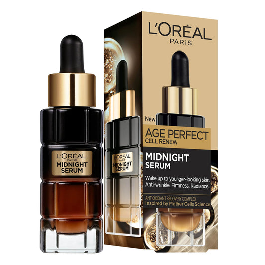 L'Oreal Paris Cell Renew Midnight Serum, Age Perfect, Anti-Oxidant Recovery Complex Night Face Serum, Targets Wrinkles, Firmness & Radiance for