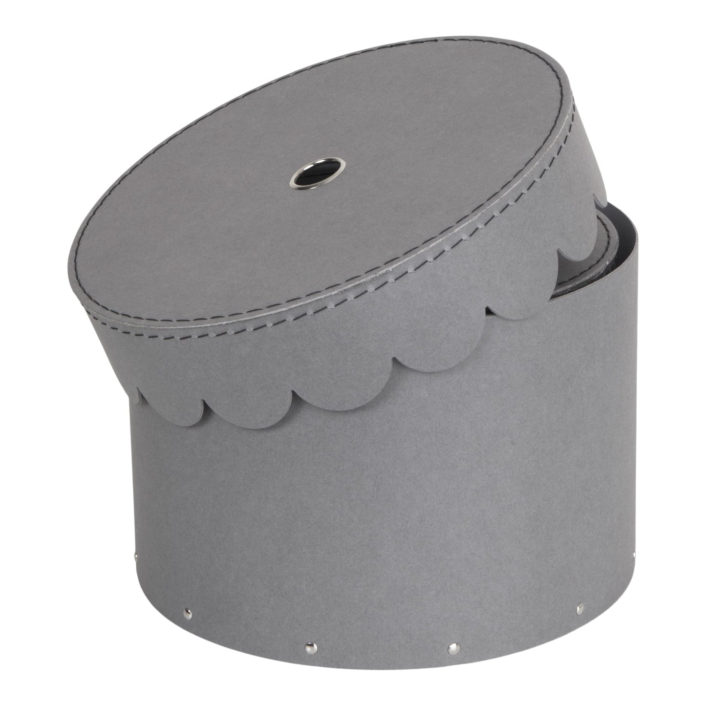 Bigso Box of Sweden WILMA Set of 2 Round Storage Boxes with Lids - Organiser Box with Lid for Clothes, Toys etc.