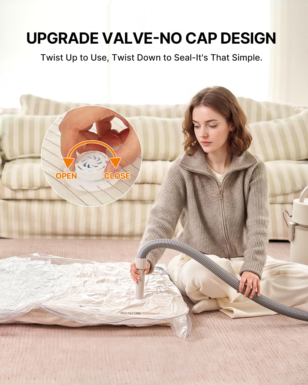 VINTAR Extra Large Vacuum Storage Bags, 4 Pack 100x130cm