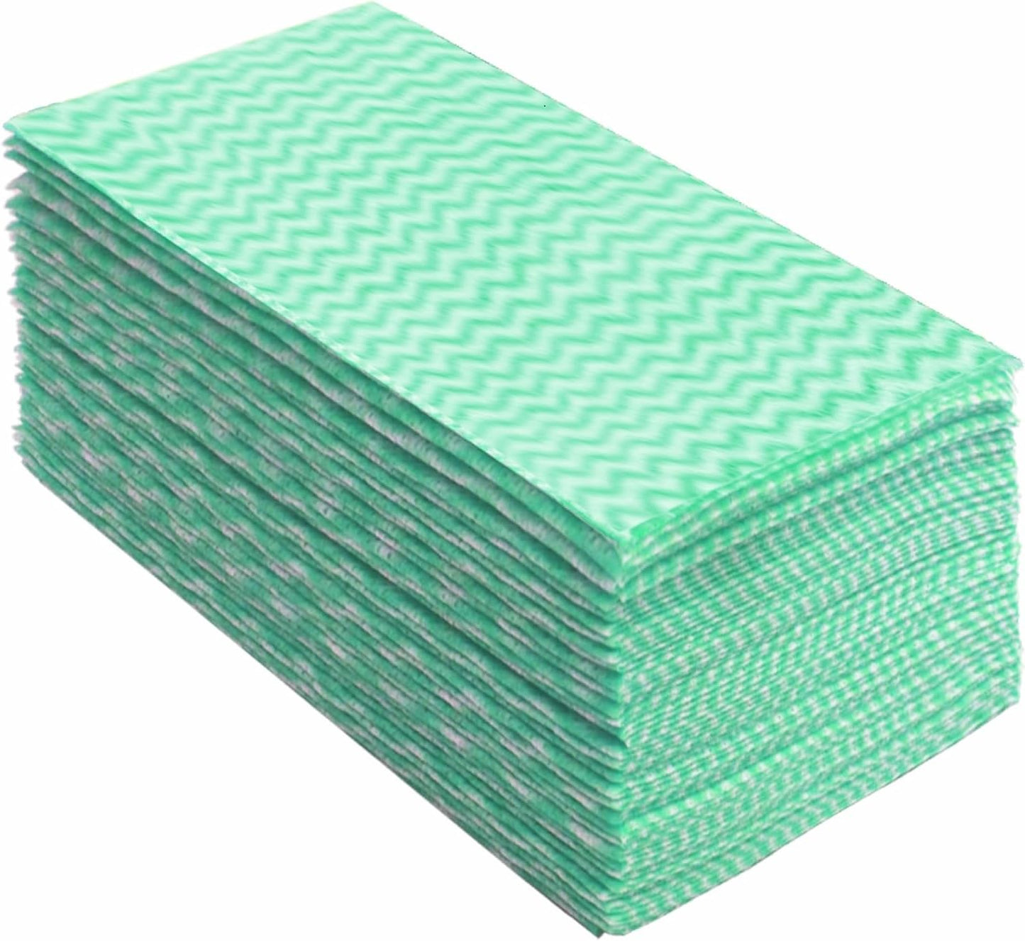 Peachicha Disposable Red Jay Cloths All-Purpose Cleaning Cloths, Reusable J Cloths, Absorbent, Durable, Machine Washable, 40 Pcs/Pack, 30x60cm, Green