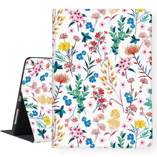 LI-LOVE Case for iPad A16 11 inch 2025 (11th Gen), iPad 10th Generation 10.9 inch 2022, Soft TPU Flower Folio Stand Cover Adjustable Angles Auto Wake