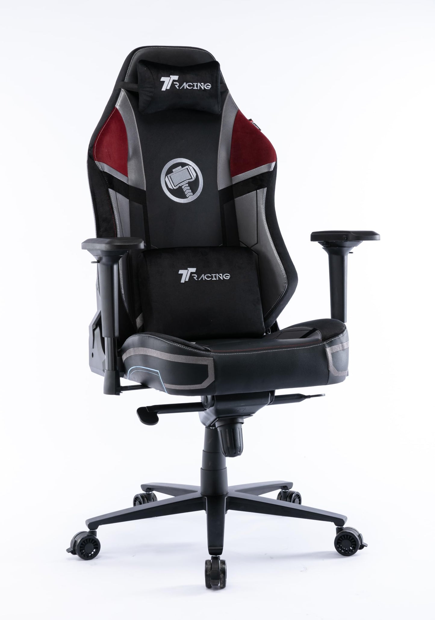 TTRACING Gaming Chair for Adults, 186kg Heavy Duty Desk Seat, 155° Reclining with 4D Armrests, Velour & Faux Leather Office Furniture