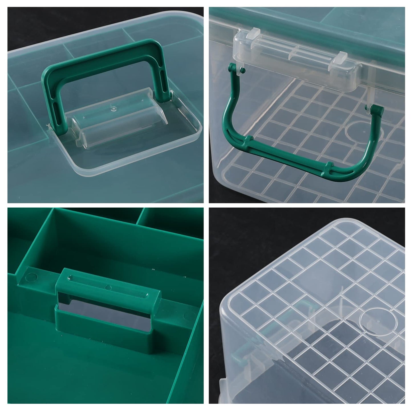 Lesbin 1-Pack Plastic First Aid Storage Box, Clear First Aid Medicine Storage Box, F