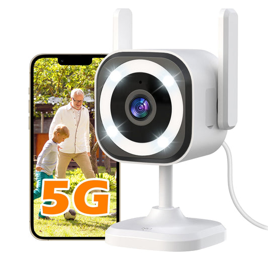 2K Outdoor Security Camera, 5G CCTV Camera Systems Outdoor Indoor, WiFi Home Security Camera for Pet Dog Baby, IP66 Waterproof, 24/7 Recording, Color