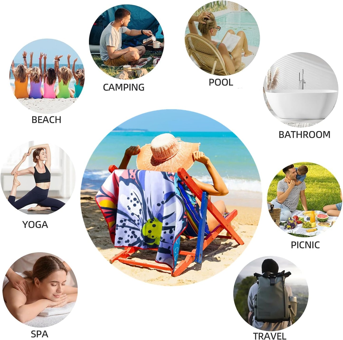 Pink Sand Fibre Microfibre Beach Towel - 160x90cm, Adults, Quick Dry, Lightweight & Compact Sports Towel - Perfect for Travel, Yoga or Gym