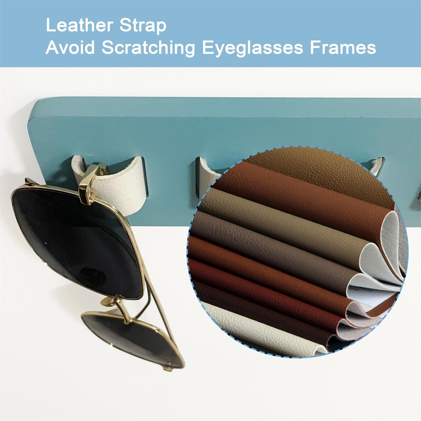FINDAMAZE Sunglasses Organizer Wood Sunglasses Storage Wall Mounted Glasses Holder/Sunglasses Stand Eyewear Display for Men or Women
