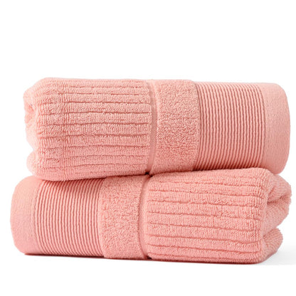 sense gnosis Ribbed Striped Pink Hand Towel Set of 2 Soft and Absorbent 100% Cotton Luxury Bathroom Hand Towel Decorative 13 x 29 Inch