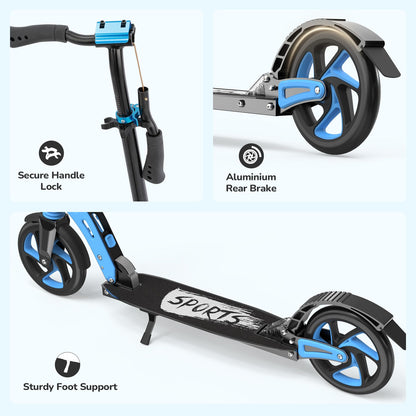Scooter for Kids Ages 6+ Year Old, TONBUX Kids Scooter for Girls Boys Teens, Easy Folding Scooter with 200mm Big Wheels & Infinitely Height Adjustable