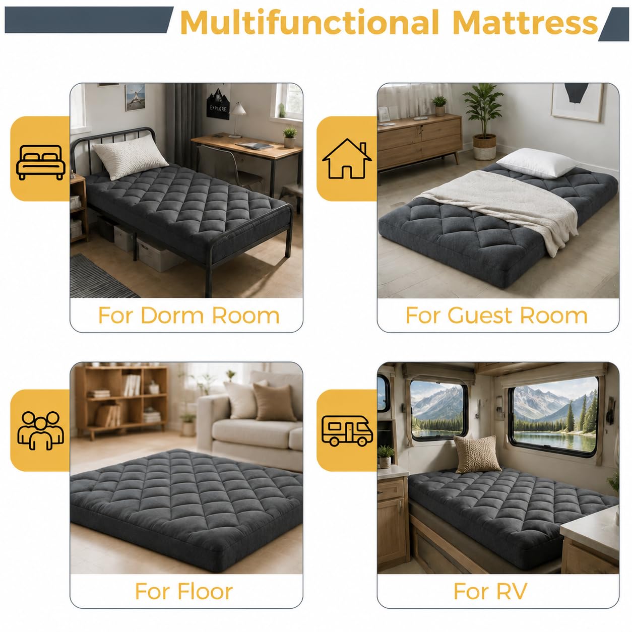 Jamdok 10cm Single Memory Foam Floor Mattress,Guest Bed(190X97X10cm)