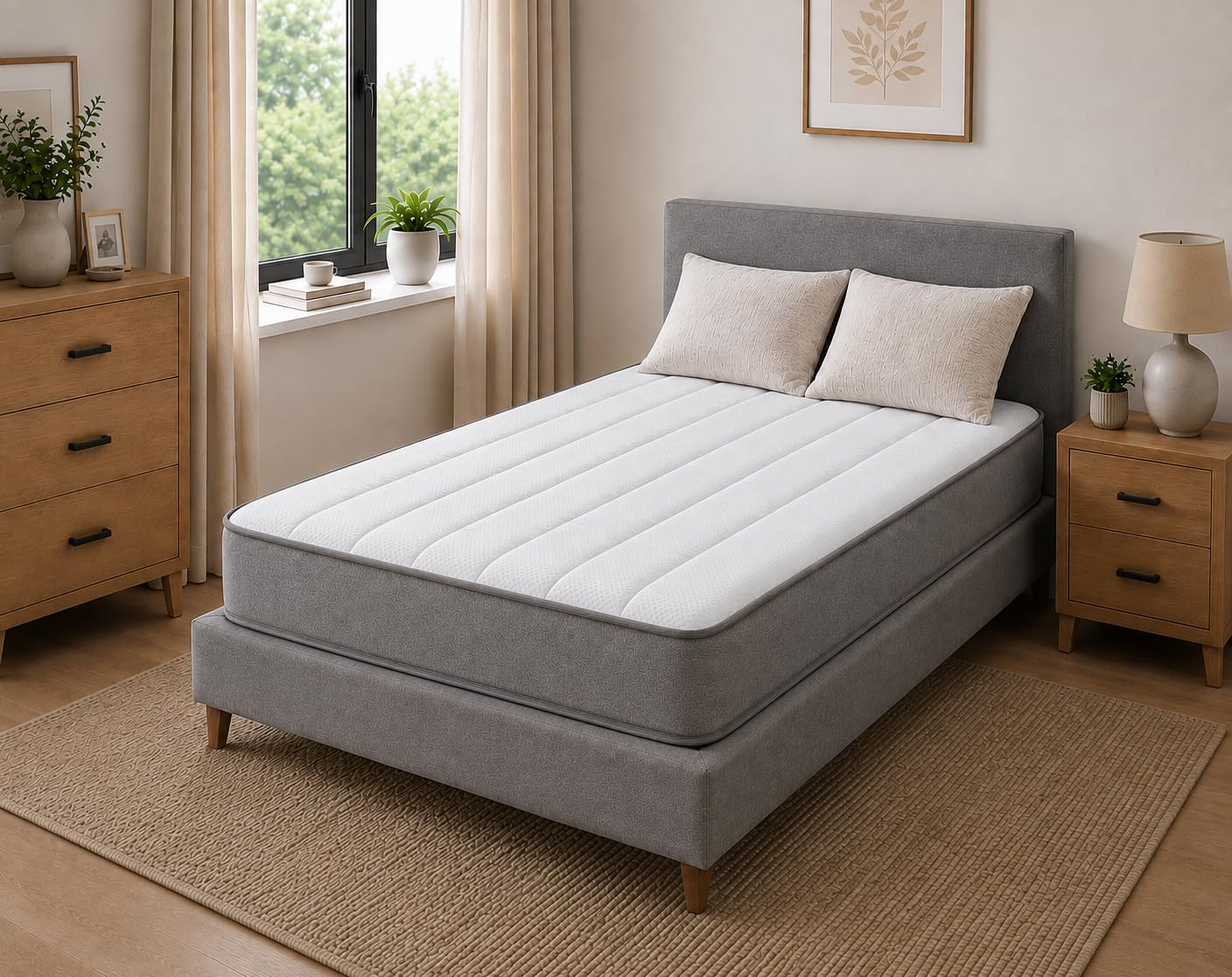 Starlight Beds Grey Tile King Size Mattress 150x200x18cm
