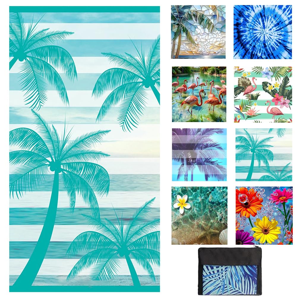 JAODFK Microfibre Beach Towel 71"X32" Quick Dry Lightweight Sand Free Extra Large Thin Towels Travel Essentials For Adults Womens Swim Bath