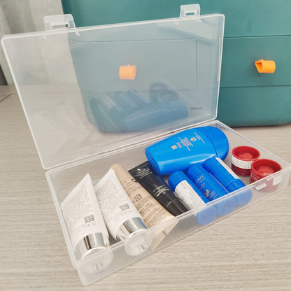 4 Pack Rectangular Clear Plastic Storage Containers, 20 x 12 x 3.5 cm