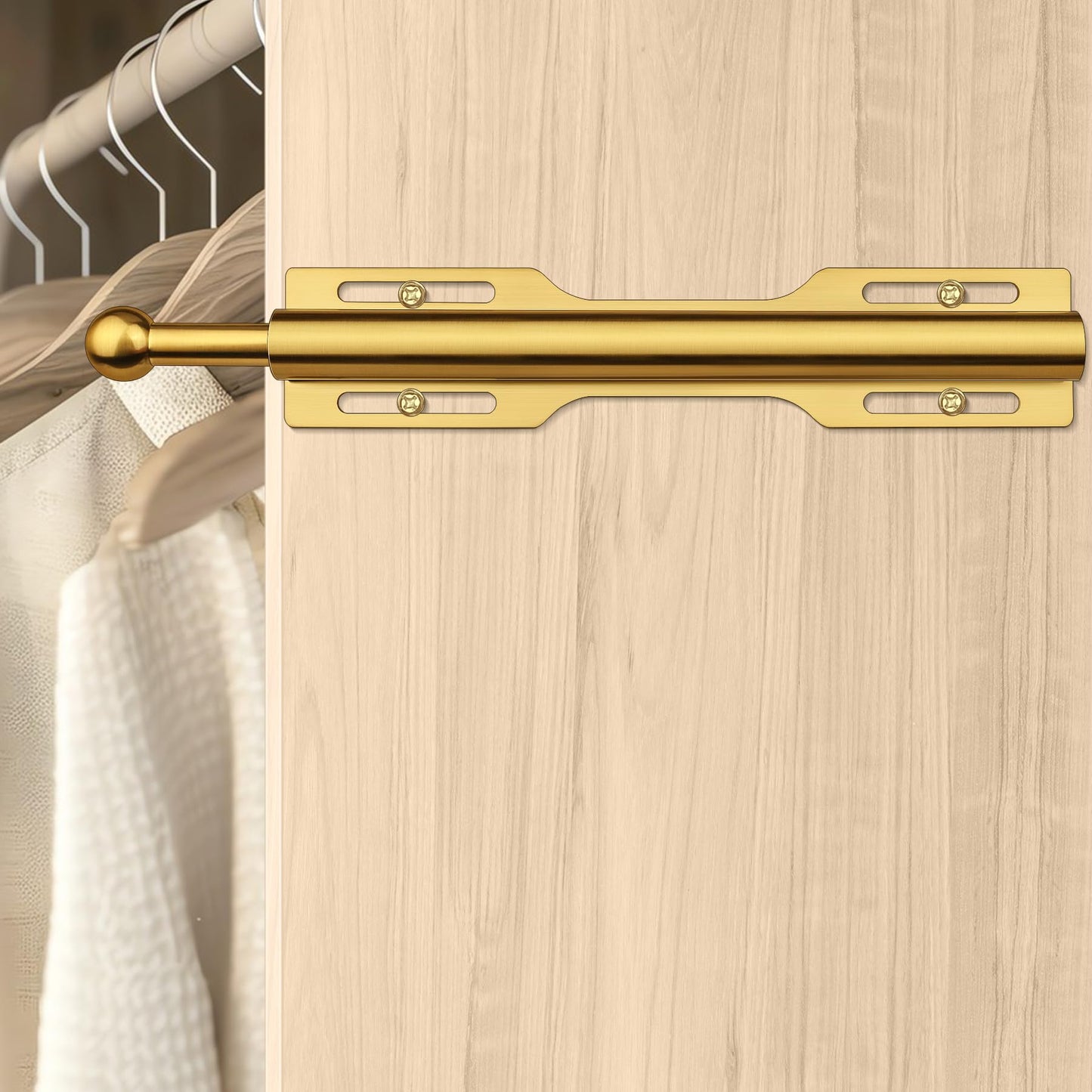 FIRJOY 12" Valet Rod for Closet Pull Out (1 Pack, Brushed Gold)