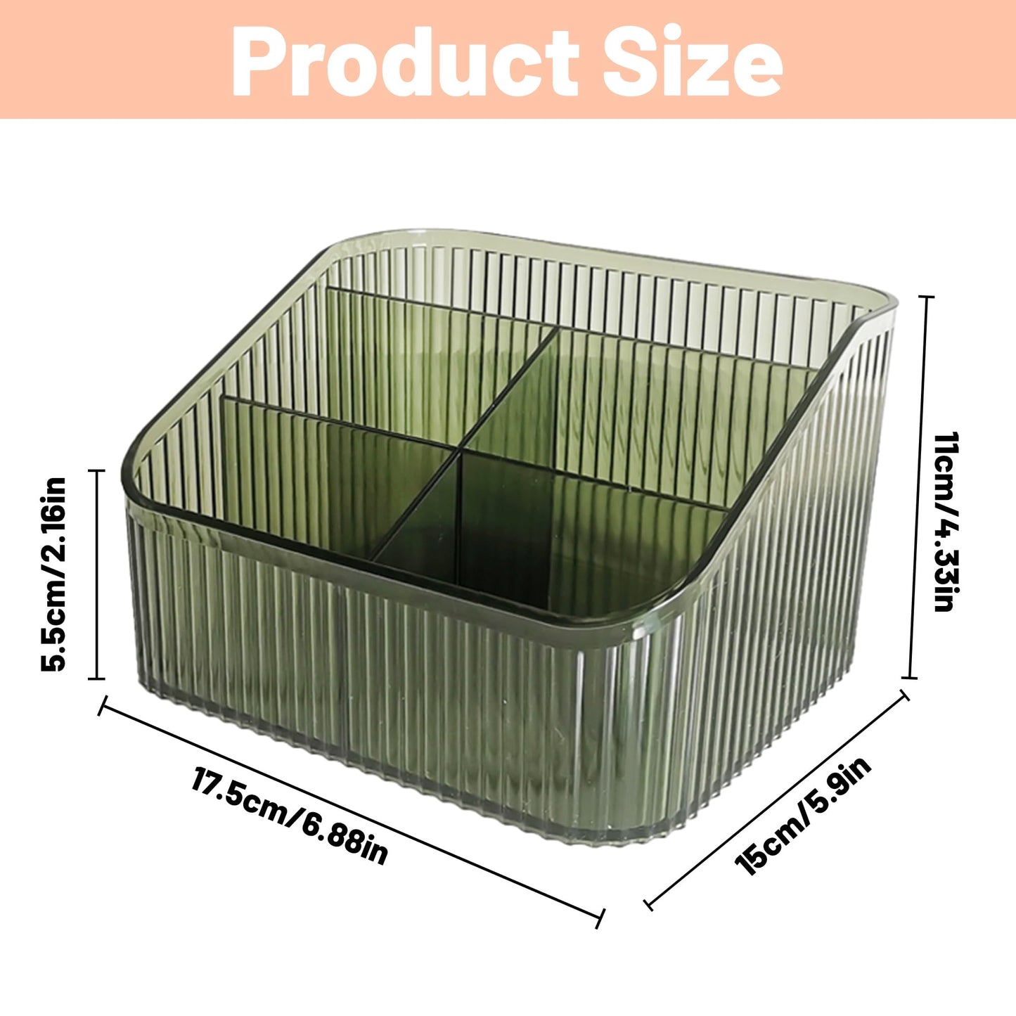 Homeanda Makeup Organiser Storage Compartments, Skin Care Cosmetic Organiser, Makeup Organiser and Storage(Green)