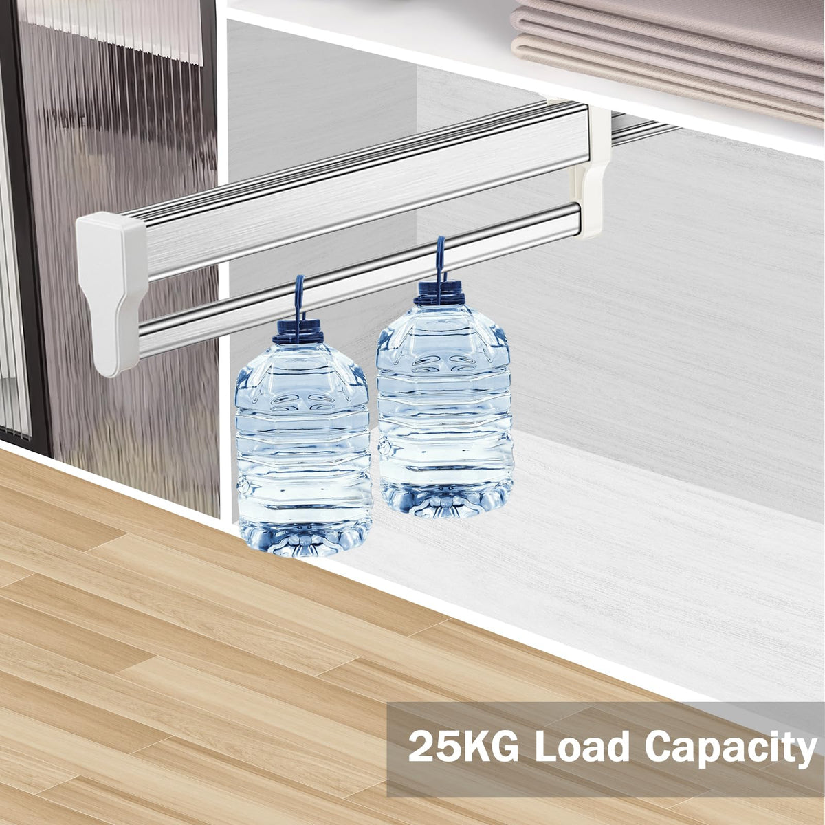 MAFAGE Pull Out Clothes Rail, Adjustable Wardrobe Rail Hanger Rack 292mm