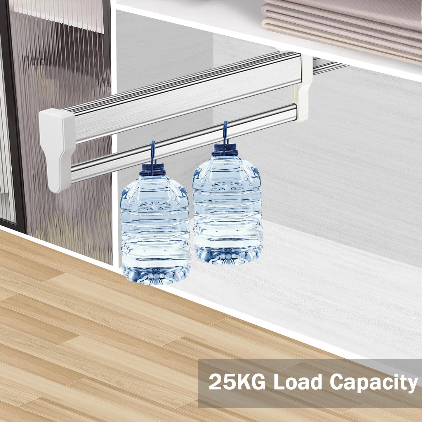 MAFAGE Pull Out Clothes Rail, Adjustable Wardrobe Rail Hanger Rack 447mm