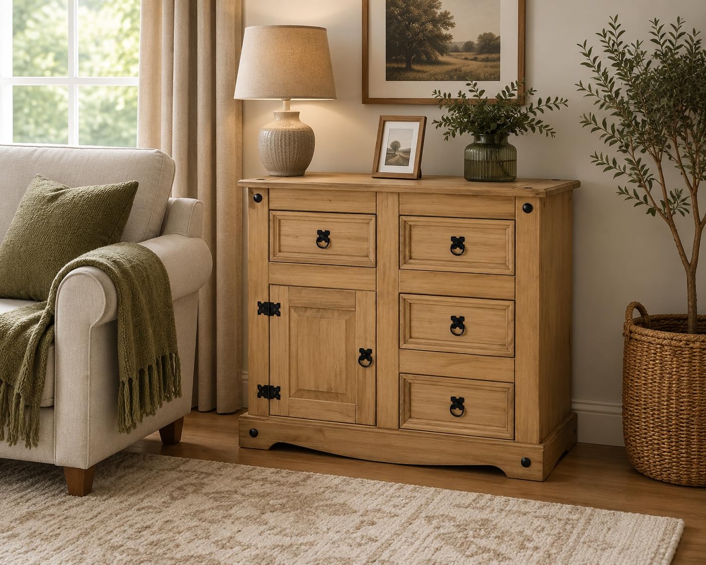 Corona 4 Drawer 1 Door Sideboard