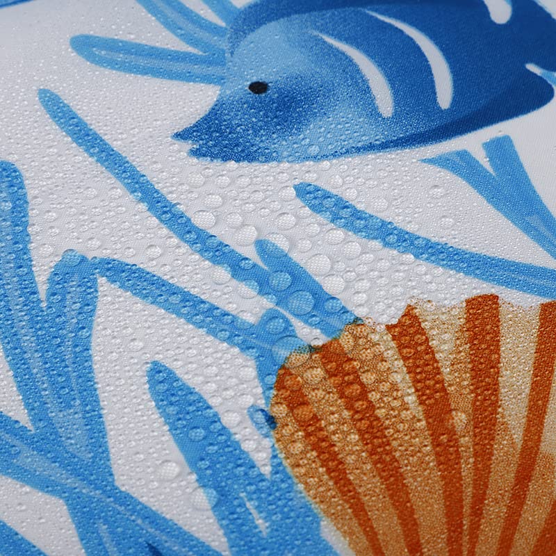 VIROSA Sea Life Shower Curtain for Bathroom Anti Mould, Mildew Resistant | Size 180x180 cm 71 x 71 Inch | Water Repellent Fabric | 100% Polyester