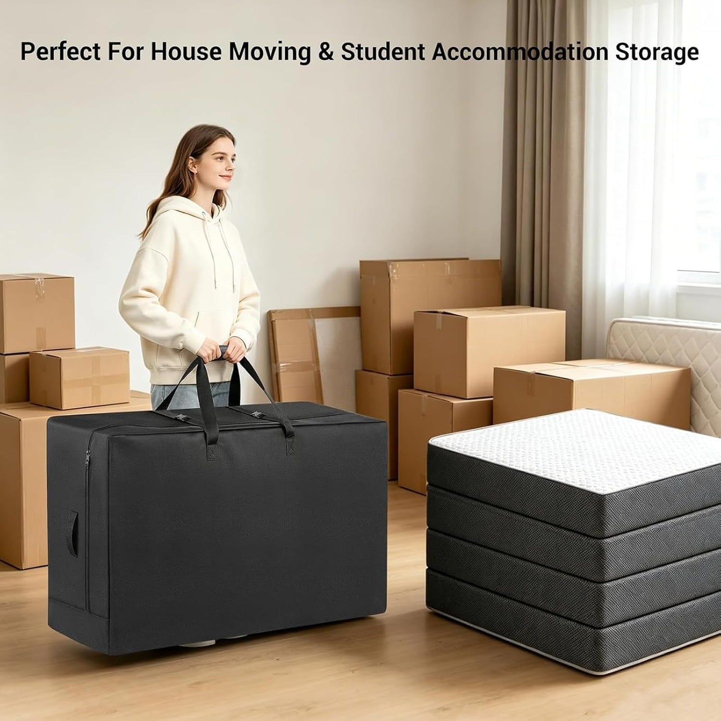 Foldable Mattress Bags, 500D Heavy Bag for 4-Fold Mattress 135x50x65cm