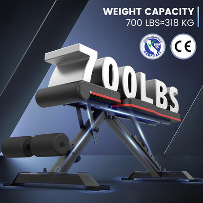 PASYOU Adjustable Weight Bench Press Foldable Workout Bench 700 Pounds Load Flat Incline/Decline Strength Training Benches, Sit Up Exercise Bench for