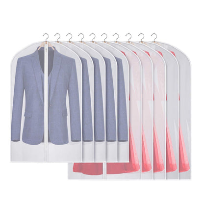 10 Pack Garment Dress Bags Covers with Zip 5Pcs 60*100CM + 5Pcs 60*120CM