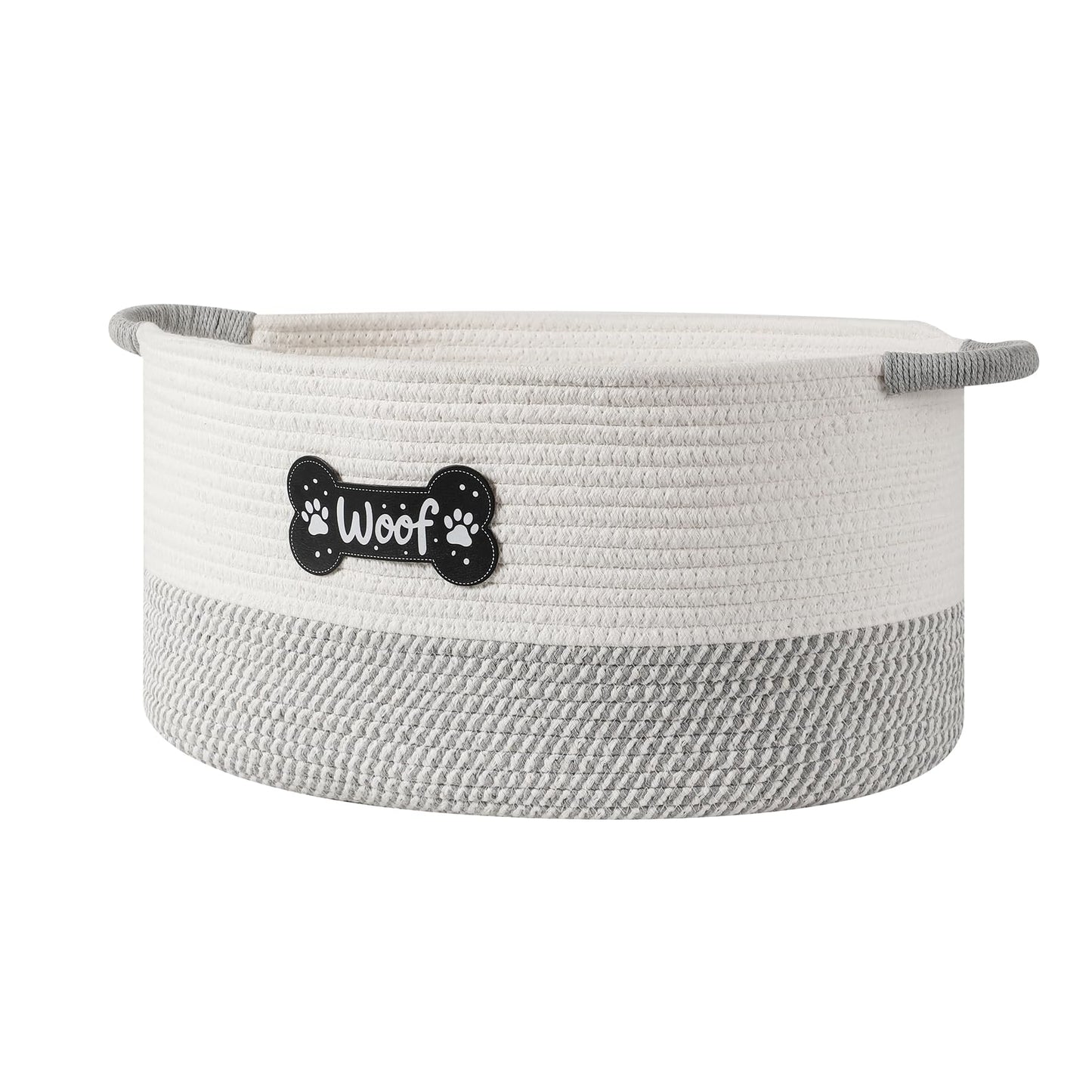 Tidelit Dog Toy Basket, Dog Toy Box Organizer Baskets, Woven Cotton Rope Pet Puppy Dogs Toy Bin With Handle