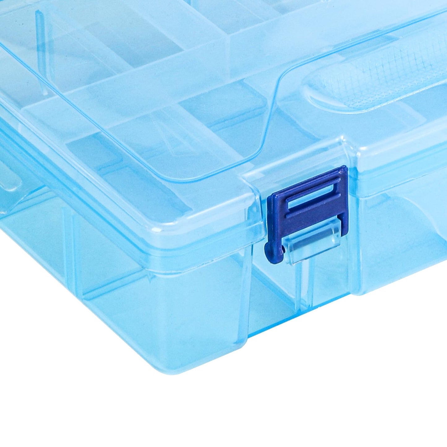 Covzoe 6 Pack Plastic Organizer Box with Adjustable Dividers, Double Layer Bead Organizer 15 Large Grids
