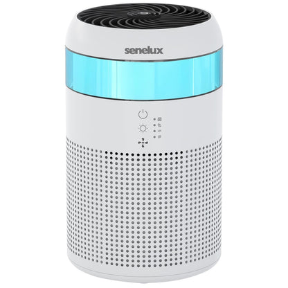 Senelux HEPA Air Purifier for Bedroom with 7 Light Colours, Mini Air Purifier for Home Office Living Rooms, Small Desktops for Pet Dander Mould Pollen
