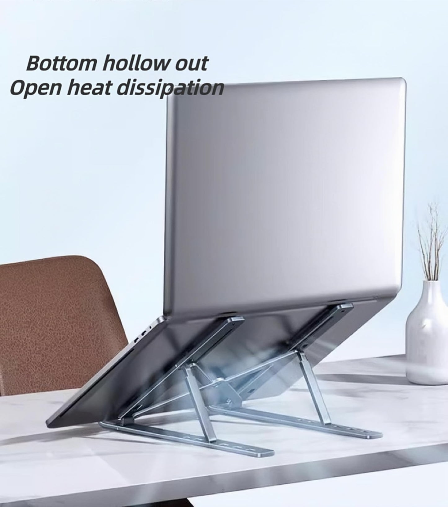 JUNEYE Laptop Stand Lap Desk, Ergonomic Foldable Computer Stand with Adjustable Height, Ventilated Aluminium Alloy Riser Compatible with MacBook Air