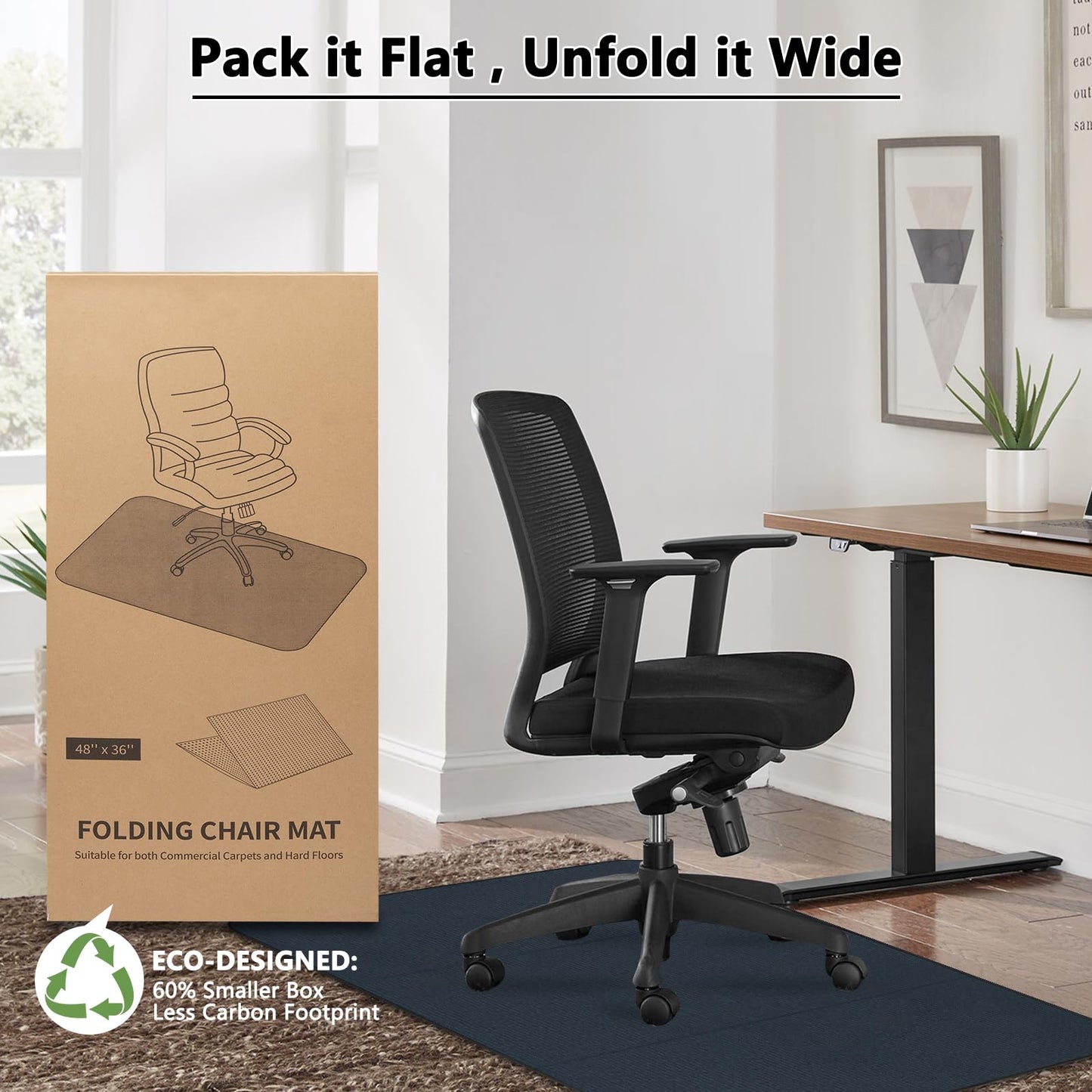 K KERNOWO Office Chair Mat for Carpet and Hardwood Floors, 47x35'' Corduroy Carpet Protector Chair Mat for Home & Office