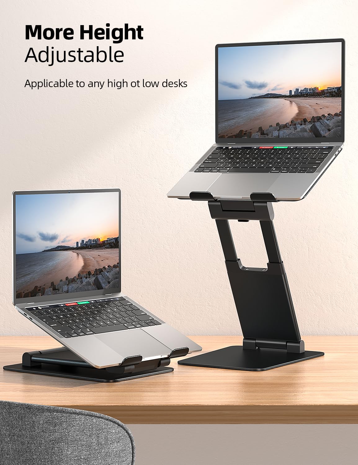 Nulaxy Laptop Stand for Desk, Adjustable Laptop Riser Ergonomic Laptop Holder Adjustable Height from 1.2" to 20", Supports up to 22lbs
