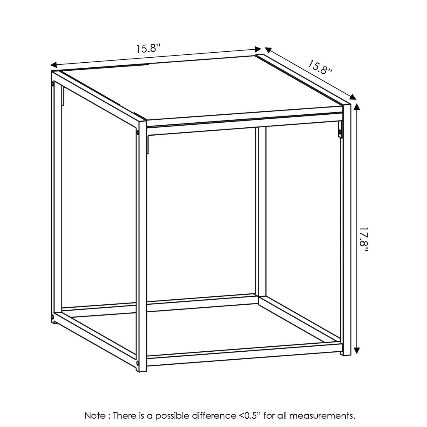 Furinno CAMNUS Coffee Table, Metal Frame Modern Coffee Table and Side Tables Set, Toolless Side Table Sets, for Living Room, Bedroom, Home Office