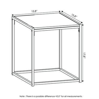 Furinno CAMNUS Coffee Table, Metal Frame Modern Coffee Table and Side Tables Set, Toolless Side Table Sets, for Living Room, Bedroom, Home Office