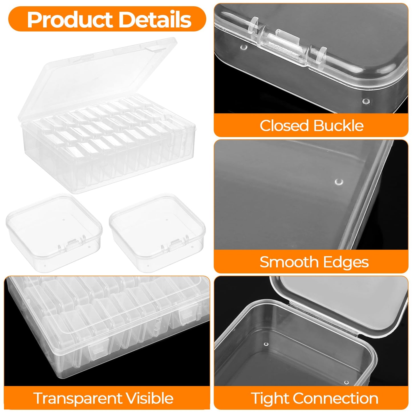 SHUTIANYA Plastic Bead Storage Box Organiser, Craft Storage Box with 30 Small Boxes