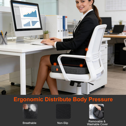 inaepeak Seat Cushion, Memory Foam Seat Cushion for Coccyx Tailbone Pain Relief, Suitable for Office Chair/Car Seat/Wheelchair